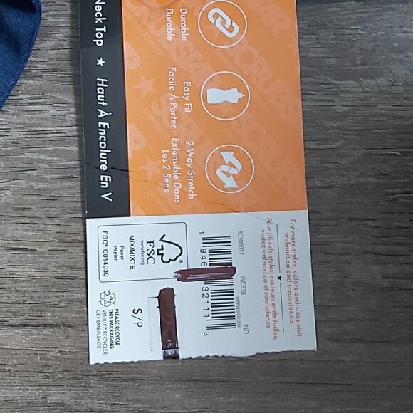 Scrubstar Women's Polyester/Cotton Blend Navy Blue Scrub Top - Size Small - Picture 8 of 8